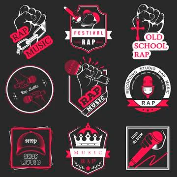 Set of vector logos and badges music Stock Illustration