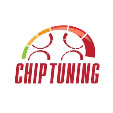 Set of vector logos chip tuning cars Stock Illustration