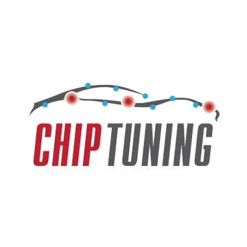 Set of vector logos chip tuning cars Stock Illustration