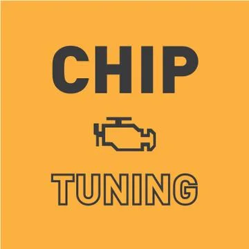 Set of vector logos chip tuning cars Stock Illustration
