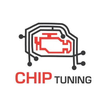 Set of vector logos chip tuning cars Stock Illustration