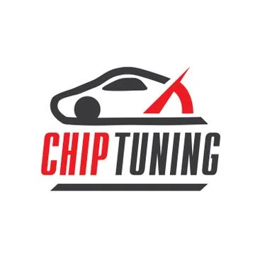 Set of vector logos chip tuning cars Stock Illustration