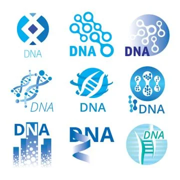Set of vector logos of DNA Stock Illustration