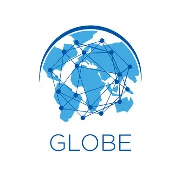 Set of vector logos globe, global and earth Stock Illustration