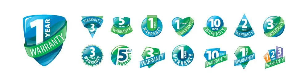 A set of vector logos Guarantee on a white background Stock Illustration