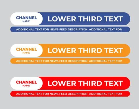 Set of vector lower third banner of the screen for titles and captions. イラスト素材
