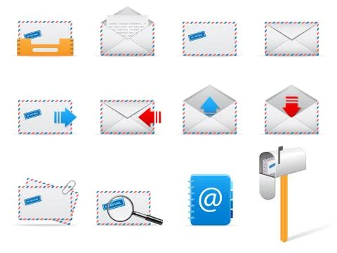 Set of vector mail box icons Stock Illustration