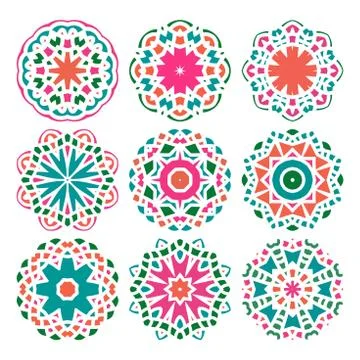Set of vector mandala ornaments. Illustrazione stock