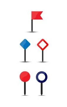 Set of vector map pointers. Stock illustration for sites and applications. Stock Illustration