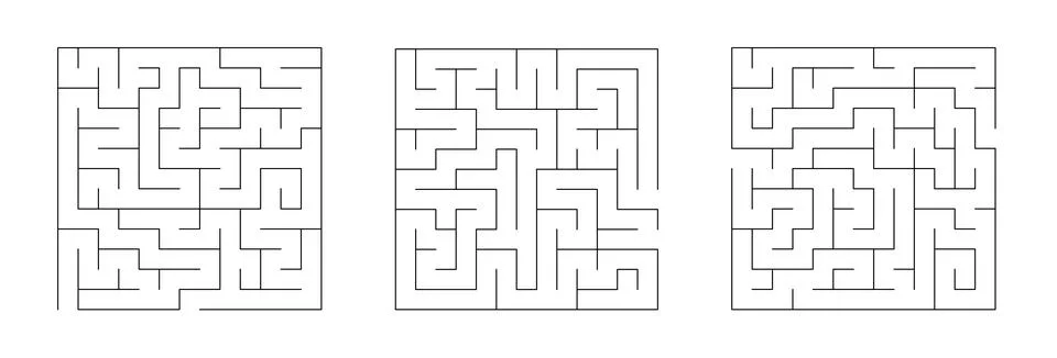 Set Of Vector Mazes. Square Labyrinth Illustrations Stock-Illustration