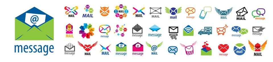 A set of vector message logos on a white background Stock Illustration
