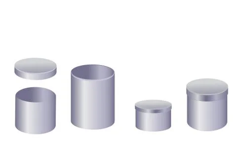 Set of vector metal boxes. Closed and cover up Stock Illustration