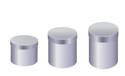 Set of vector metal boxes. Closed boxes Illustrazione stock