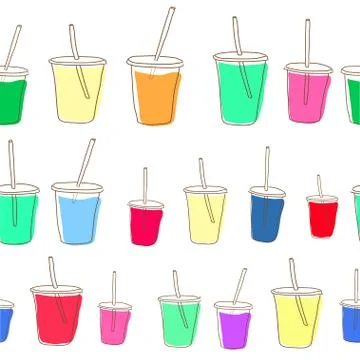 Set of vector milk shake. Isolated on white background. Stock Illustration