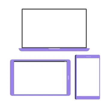 Set of vector mockups of devices. Stock Illustration