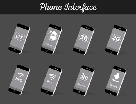 Set of Vector Models Interface Smartphone イラスト素材