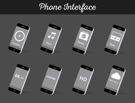 Set of Vector Models Interface Smartphone イラスト素材