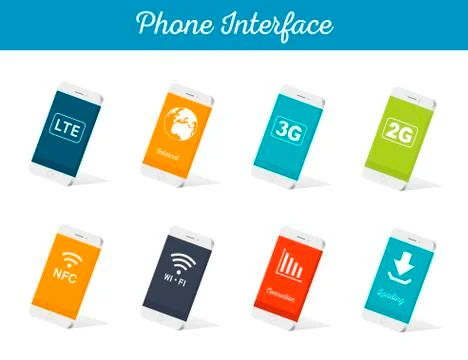 Set of Vector Models Interface Smartphone Stock Illustration