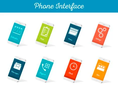 Set of Vector Models Interface Smartphone Free Stock Illustration