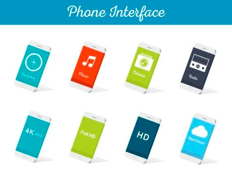 Set of Vector Models Interface Smartphone Free Stock Illustration