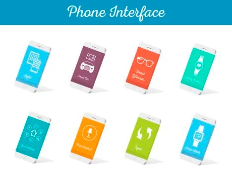 Set of Vector Models Interface Smartphone Stock Illustration