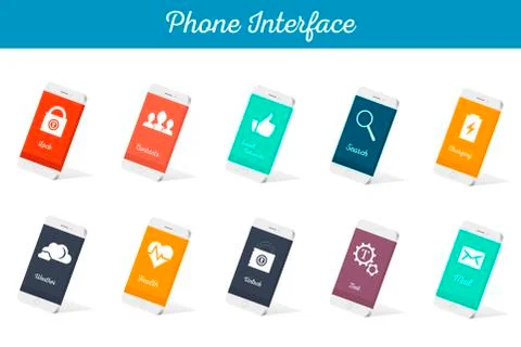 Set of Vector Models Interface Smartphone イラスト素材