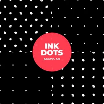 Set of vector monochrome abstract dot seamless pattern. Stockillustratie