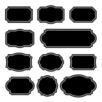 Set vector monochrome vintage frames. Design elements for greeting cards or i 스톡 일러스트