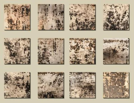 Set of vector mosaic textures for decoration. Stock Illustration