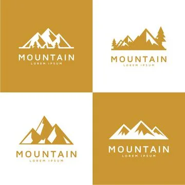 Set of vector mountain and outdoor adventures logo Illustrazione stock