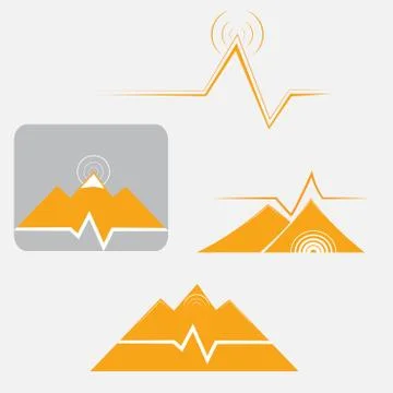 Set of vector mountains emblem Stock Illustration