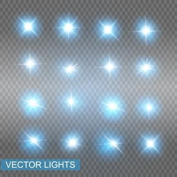 Set of Vector Neon Light Effects. Stock Illustration