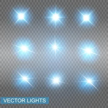 Set of Vector Neon Light Effects. Stock Illustration