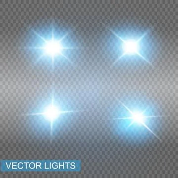 Set of Vector Neon Light Effects. Stock Illustration