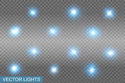 Set of Vector Neon Light Stock Illustration