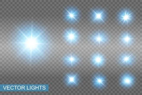 Set of Vector Neon Light Stock Illustration