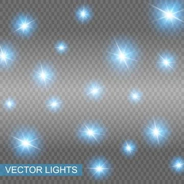 Set of Vector Neon Light Stock Illustration