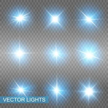 Set of Vector Neon Light Stock Illustration