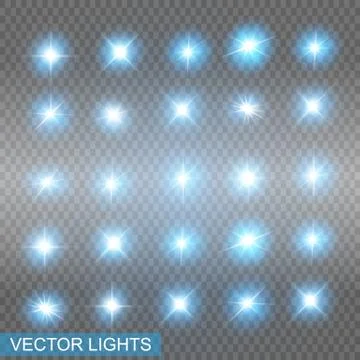 Set of Vector Neon Light Stock Illustration