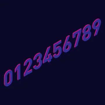 Set of vector numbers icons in isometric style. Illustrazione stock