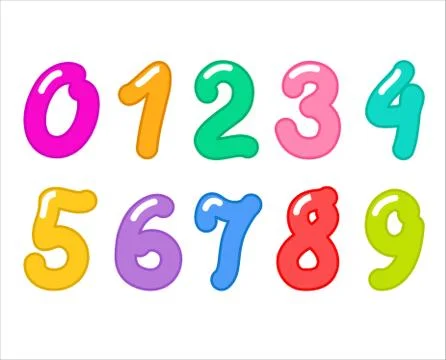A Set Of Vector Numbers. Stock Illustration