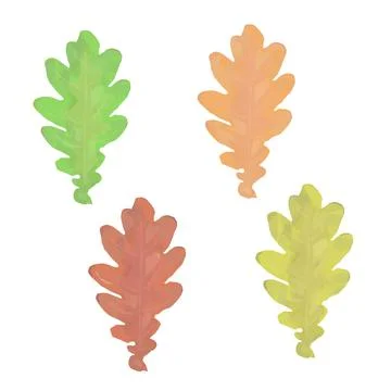 Set of vector oak leaves Stock Illustration