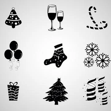 A set of vector object for Christmas, new year and winter. Stockillustratie