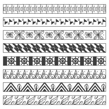 Set of vector ornamental borders Illustrazione stock