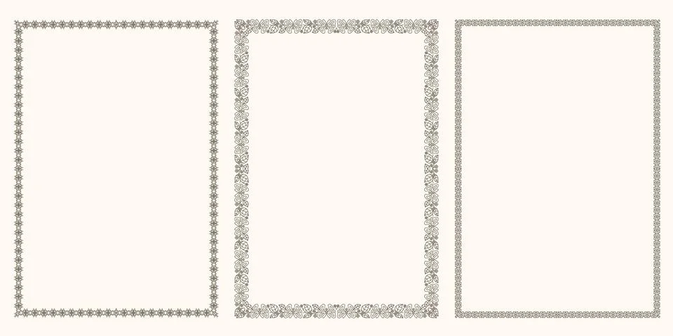 Set of vector ornamental frames 스톡 일러스트