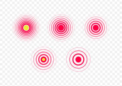 Set of vector pain dot radial icons. Stock Illustration