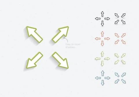 Set of vector paper cut badge arrows. Illustrazione stock