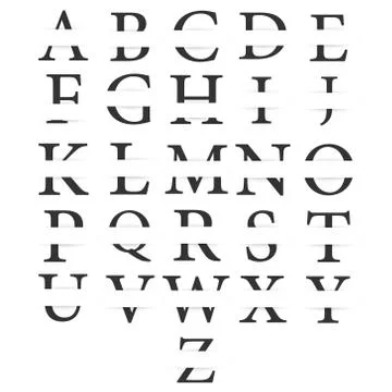 Set vector paper cut initial letter logo design template Stock Illustration