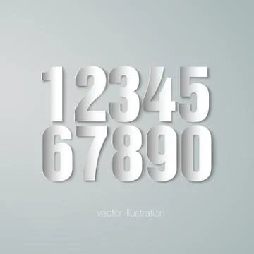 Set of vector paper numerals Stock Illustration