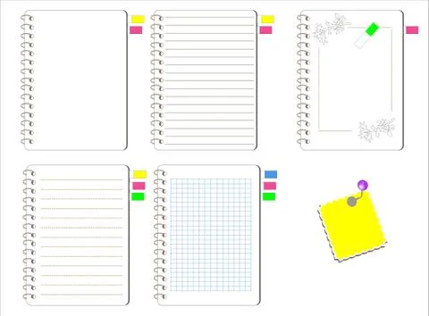 Set of vector paper on white background Stock Illustration